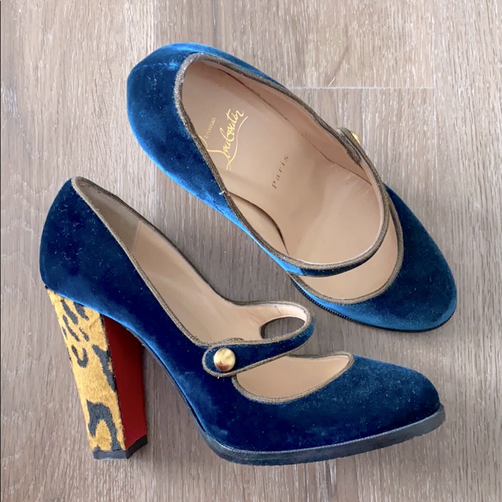 Velvet Louboutin Mary Janes